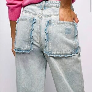 Never Fully Dressed Blue Denim Scallop Detail Jeans US6 $180